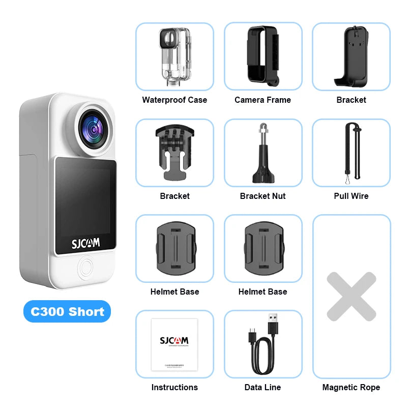 C300 Pocket Action Camera 4K FHD With Long Battery Life Video 30M Waterproof 5G WiFi Camera Sport Action Cam