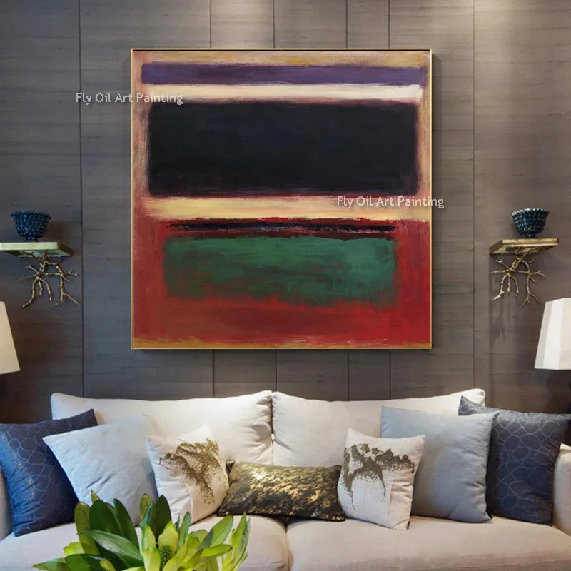 Mark Rothko Yellow Green Blue Purple Oil Painting On Canvas Handmade Expressionism Color Art Large Abstract Wall Art For Decor