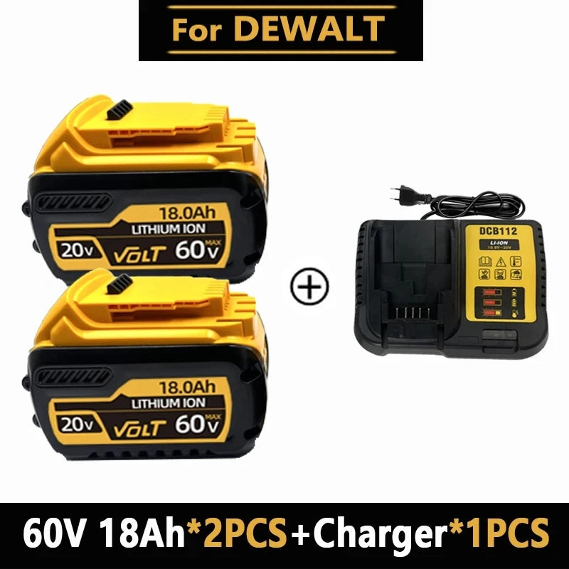 for DEWALT 60V 18Ah Power Tool Battery 120W High Power DCB609 DCB206 20V 18.0Ah Lithium Ion Battery DCB606 60V 12Ah Batteries