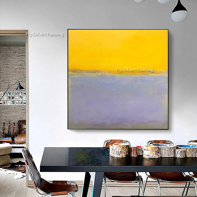 Mark Rothko Yellow Green Blue Purple Oil Painting On Canvas Handmade Expressionism Color Art Large Abstract Wall Art For Decor