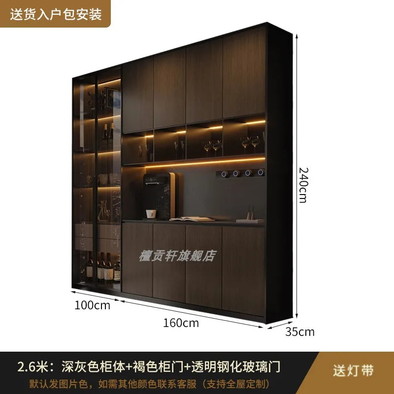 Luxury Wood Living Room Cabinets, Display Wine Bookcase