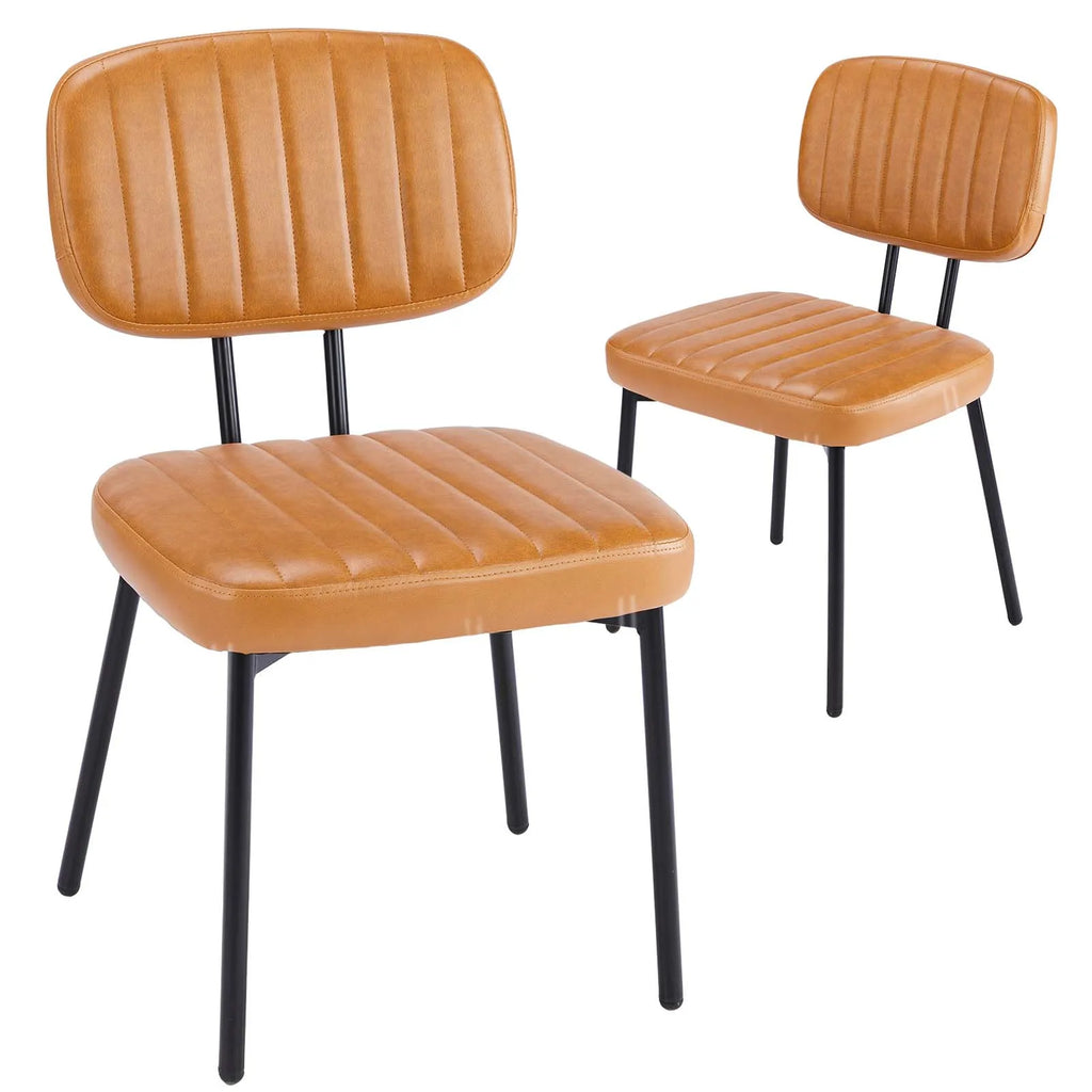 JHK Faux Leather Modern Dining Chairs Set of 2,