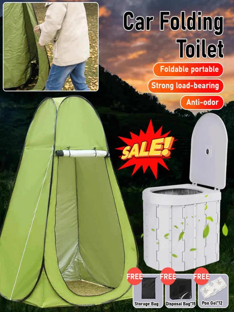 Car Portable Folding Toilet Travel Accessories Emergency Portable Toilet Outdoor Car Portable Toilet