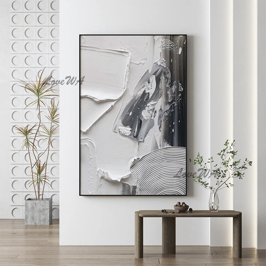 Modern Abstract Texture Acrylic Canvas Paintings, 100% Hand-painted