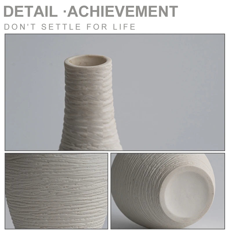 Simple Ceramic Vase Decoration for Home, Nordic Luxury Narrow Mouth Flower Pot