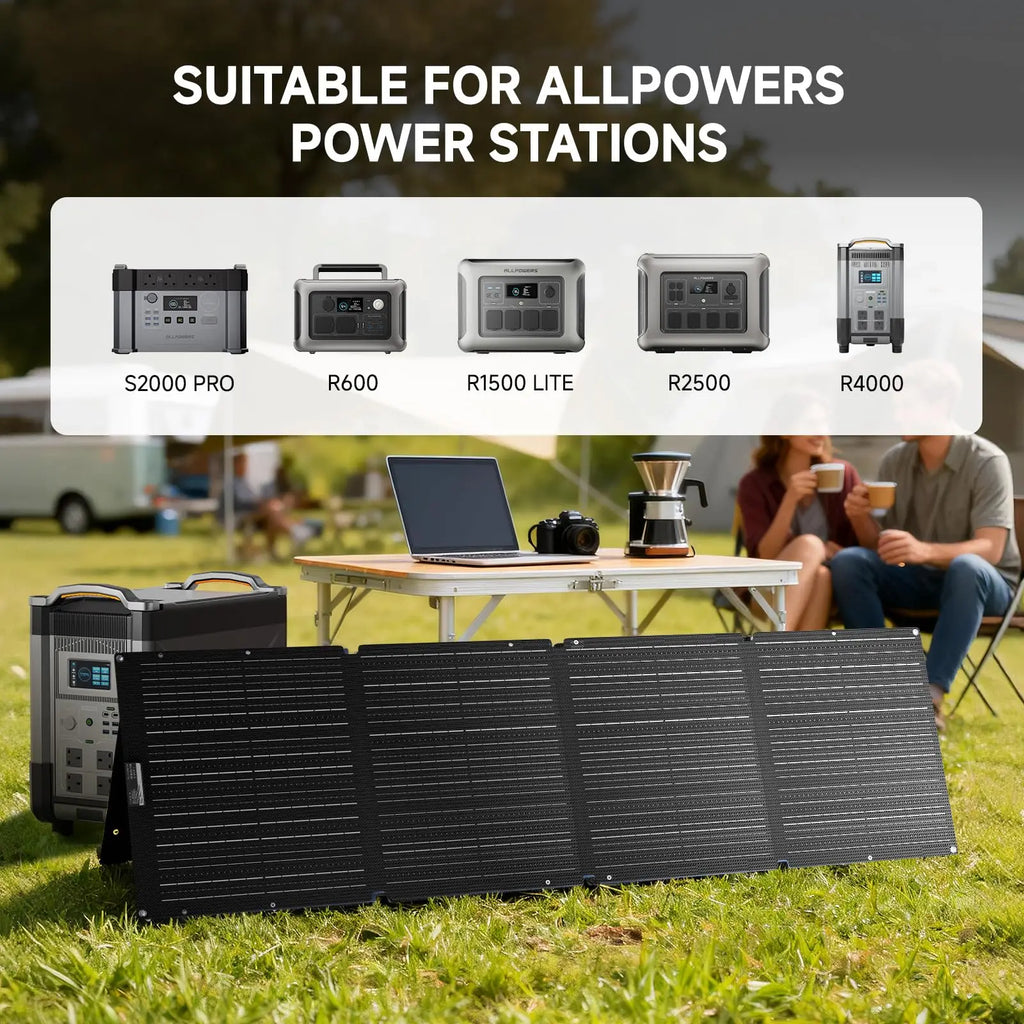 ALLPOWERS Foldable Portable Solar Panel 400W / 200W / 140W / 100W Solar Generator Charger & Solar Output for Power Station Camping RV
