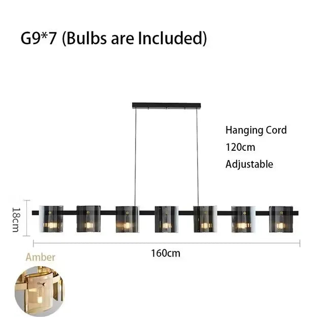 Modern Artistic Square Glass Pendant LED Lights