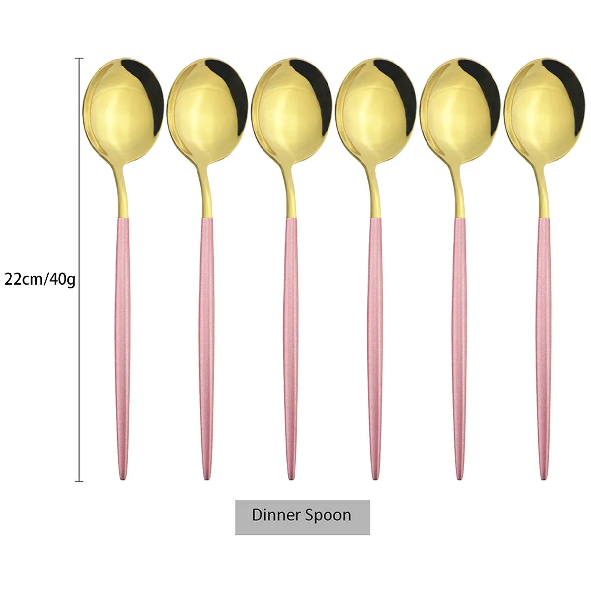 6Pcs Gold Ladle Spoon Dinnerware Western Stainless Steel Cutlery Set Dinner Spoon Soup Spoon Tableware Kitchen Silverware Set