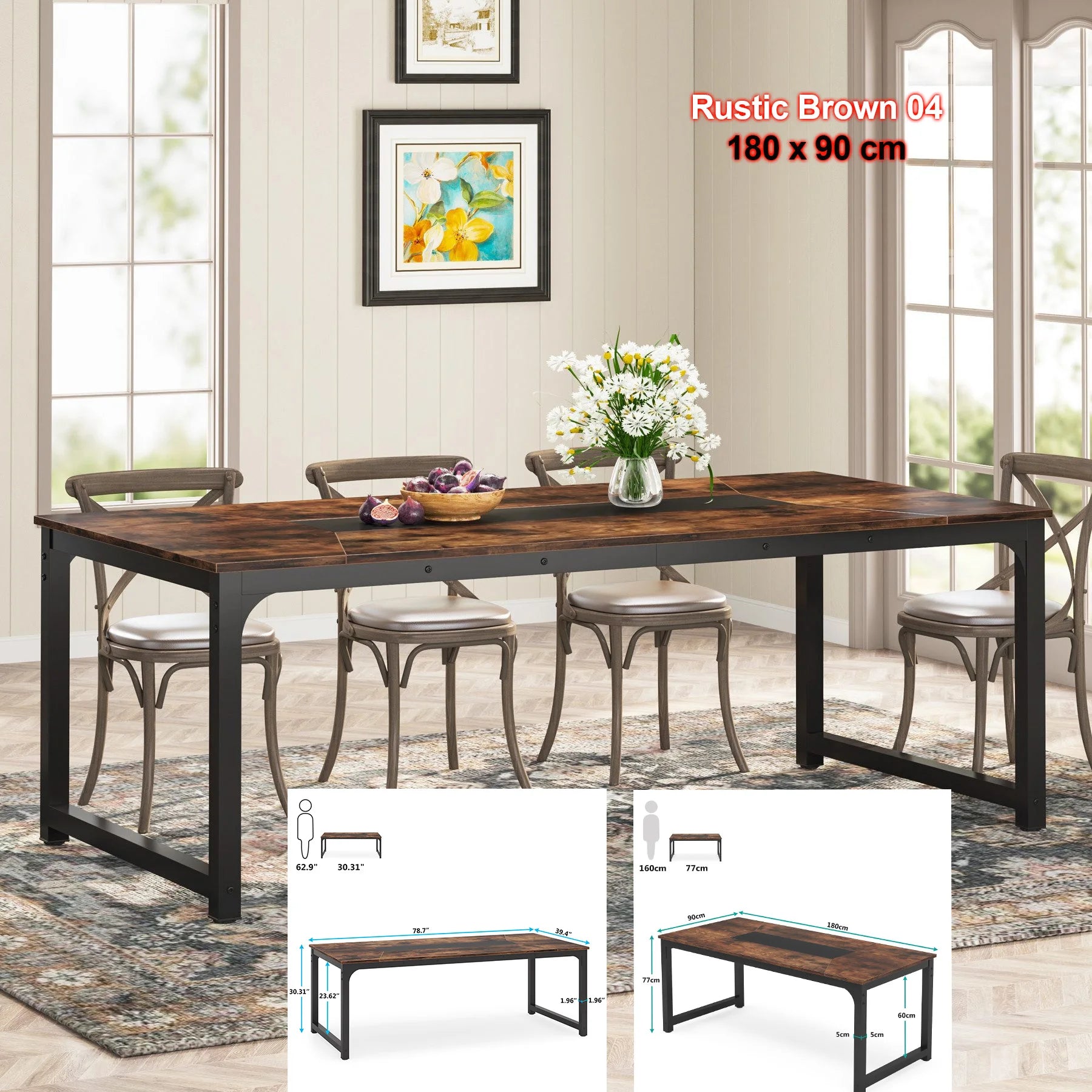Tribesigns 63"x31.5" Dining Table, I