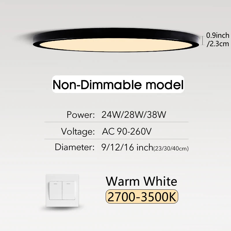 MARPOU 2cm Ultra-thin LED ceiling light