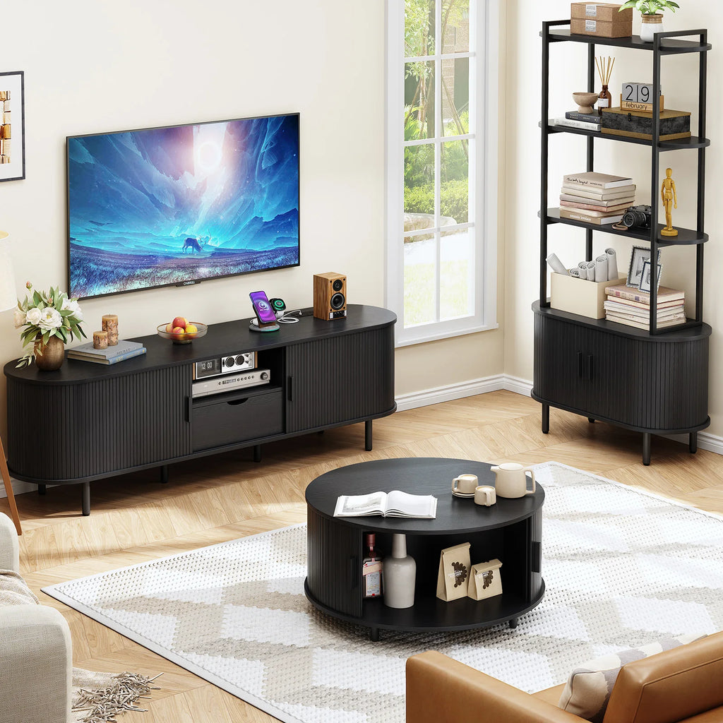 69 Inch TV Console for TVs up to 80", Entertainment Center w/ Storage