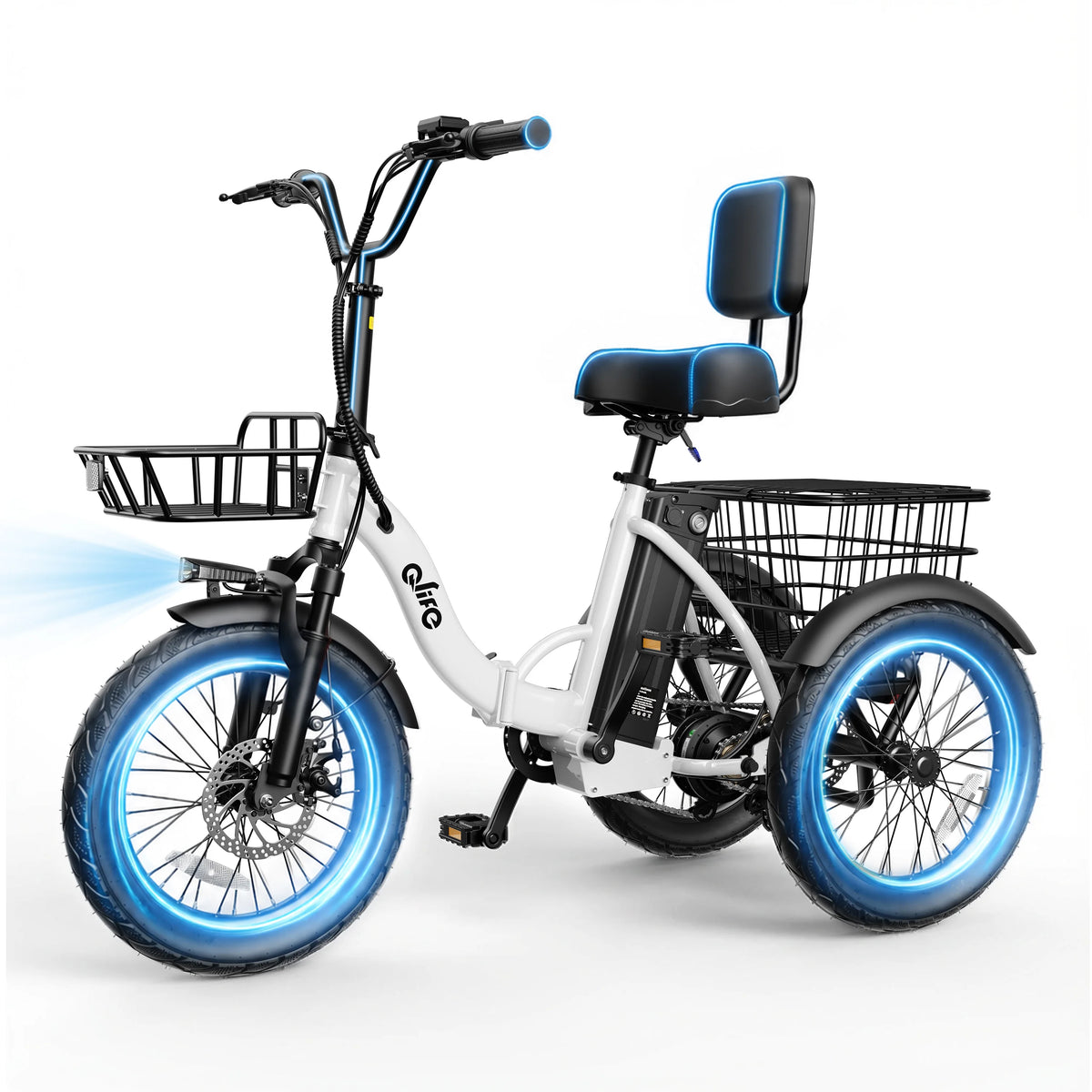 18''X3" Fat Tire Electric Tricycle, 18MPH Up to 50 Miles