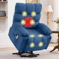Electric Power Lift Recliner with Massage & Heat for Elderly, Side Pockets