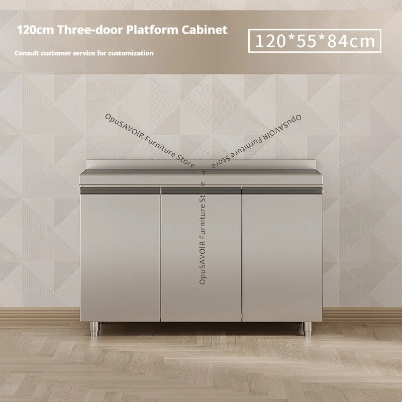 304 Stainless Steel Cabinet Kitchen Wall Cabinet Multifunctional Combination Dish Cabinet, Integrated Stove and Sink Base JT40