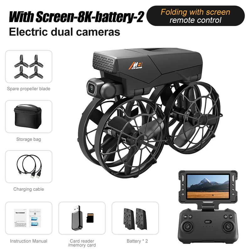 Original M8 Drone 4K Professional Dual Camera with Screen 5G WIFI FPV GPS Dron Brushless Optical Flow Hover Folding Quadcopter
