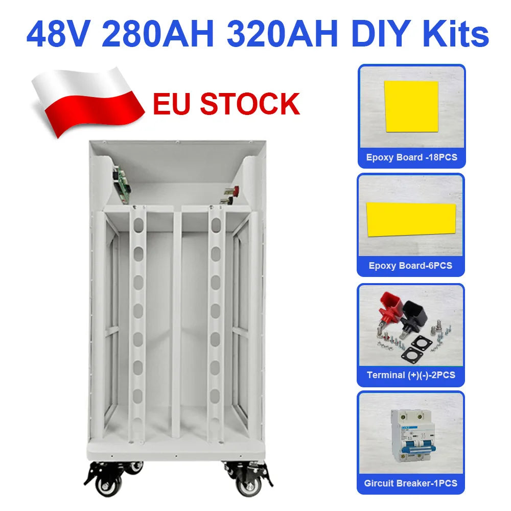 EU Lifepo4 Battery Case JK V19 BMS Box 48V 280AH 320AH 334AH 16KWH Battery Box DIY Case JK-PB2A16S20P Hole Tax Free Solar