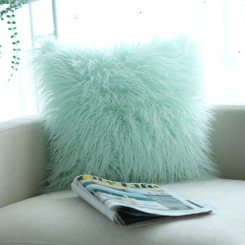 Pack of 1 Soft Luxury Long Faux Fur Plush Throw Pillow Cover,