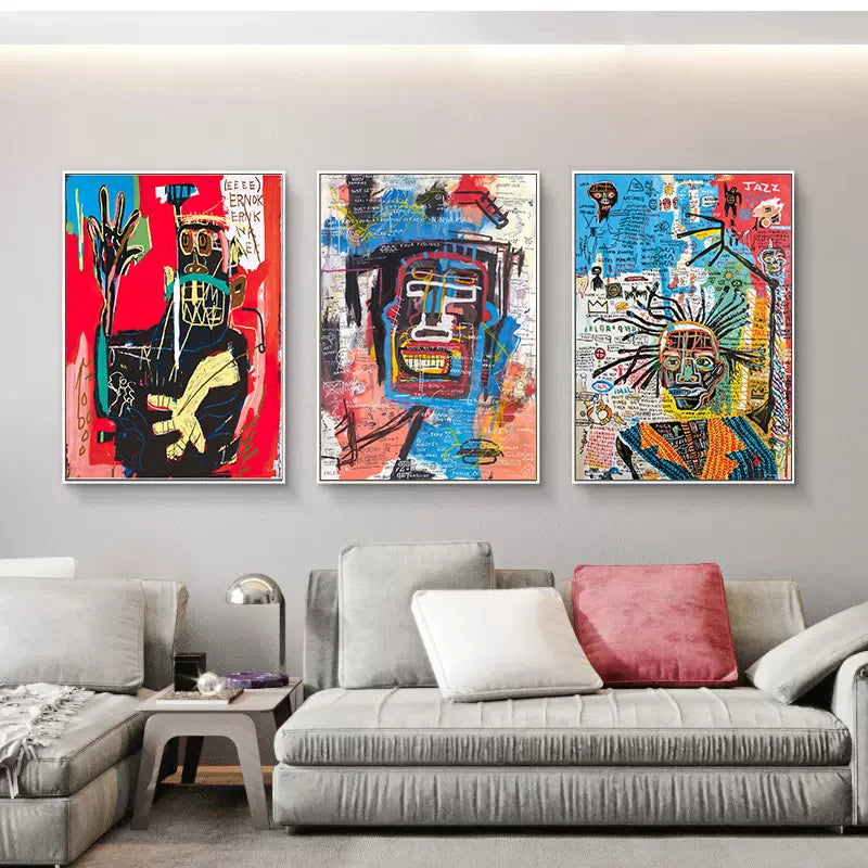 Graffiti Artist Jean Michel Abstract Canvas Art Poster and Print Canvas Paintings