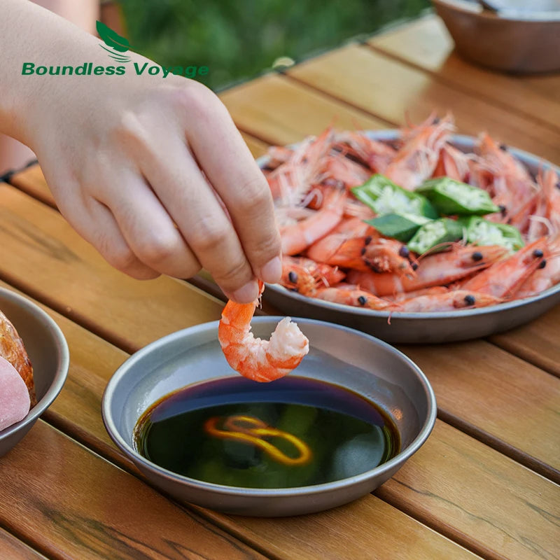 Boundless Voyage Titanium Outdoor Camping Food Serving Dinnerware