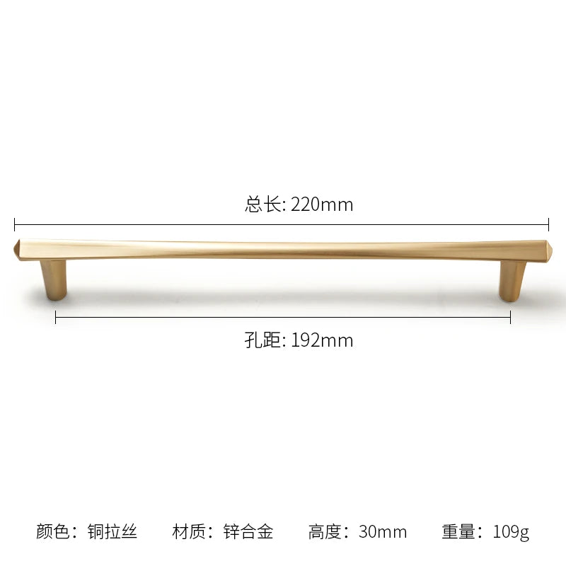Gold Modern Zinc Alloy Cabinet Drawer Handles