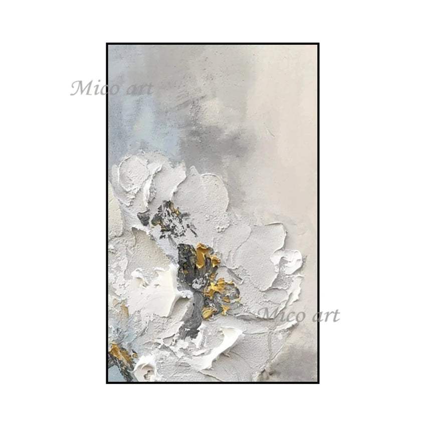 100% Handpainted Oil Painting On Canvas, New Handmade Knife Flower Oil Painting