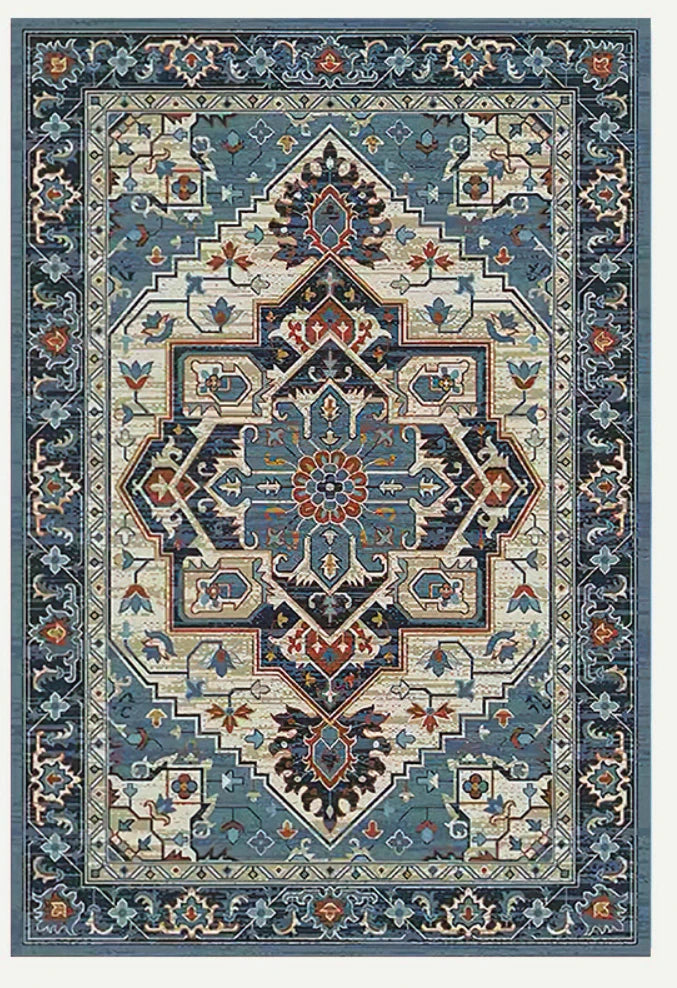 Red Turkish Vintage Design Carpet for Living Room Bedroom Floor Rug Boho Washable Themed Decor Floor Mat Kitchen table floor mat