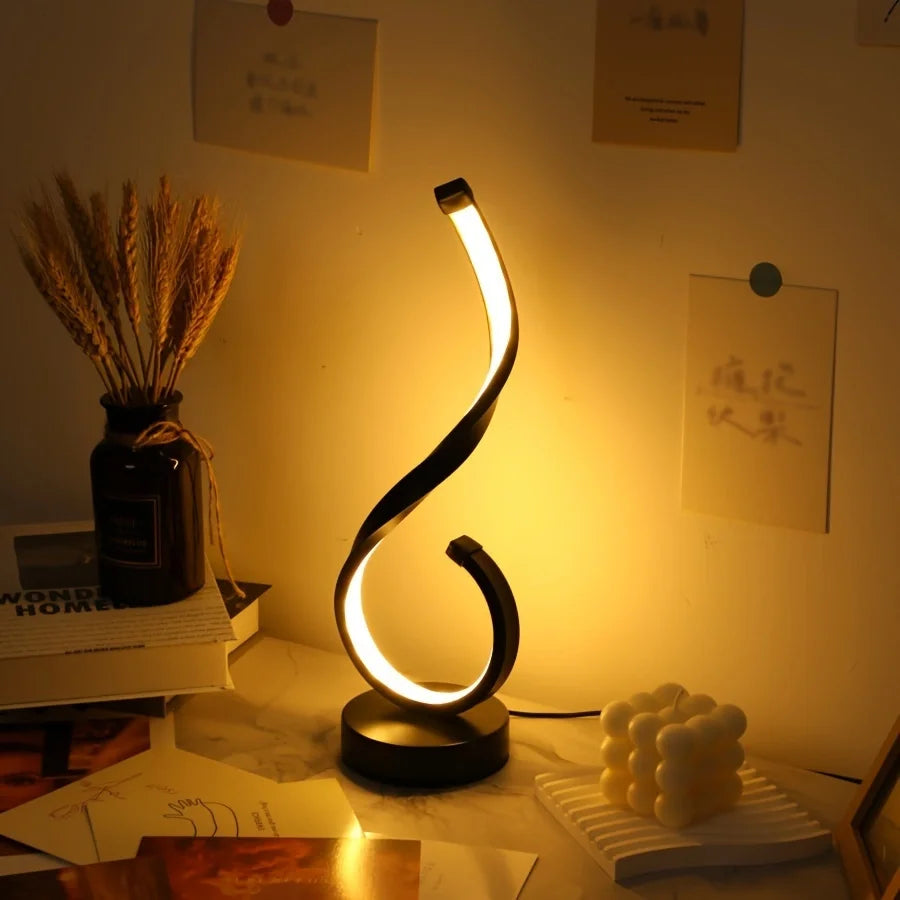 A Modern Twisting Table Lamp,