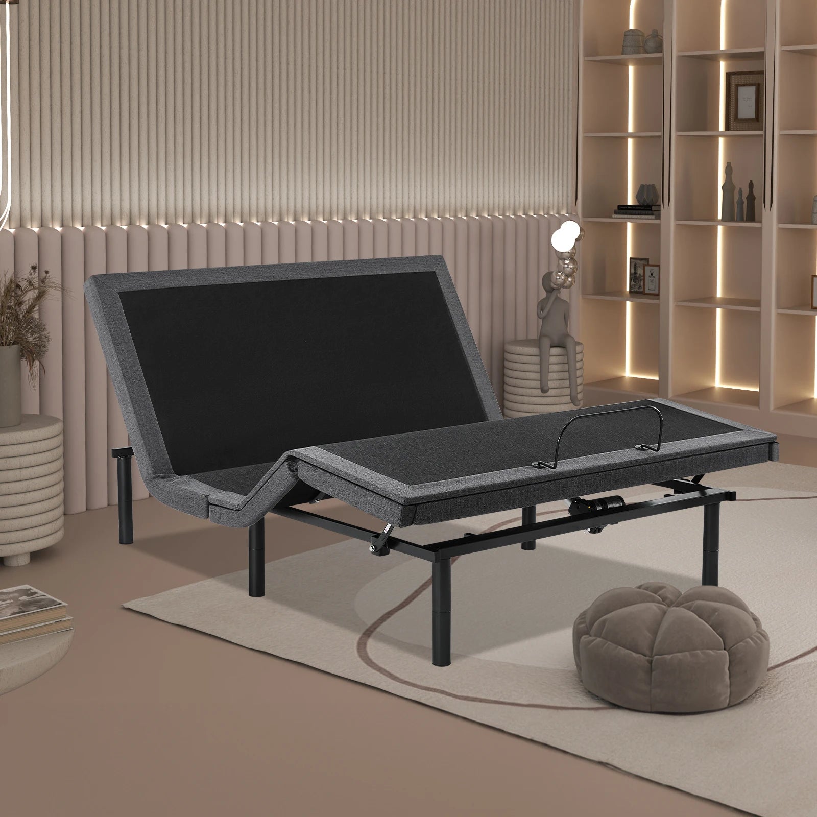 JHK Electric Queen Size Bed Ergonomic Adjustable Bed Frame with Wireless Remote Zero Gravity Bed with 2 USB Ports