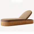 Outdoor patio teak sectional sofa set, Waterproof fabric sofa, table and chair covers, wood frame