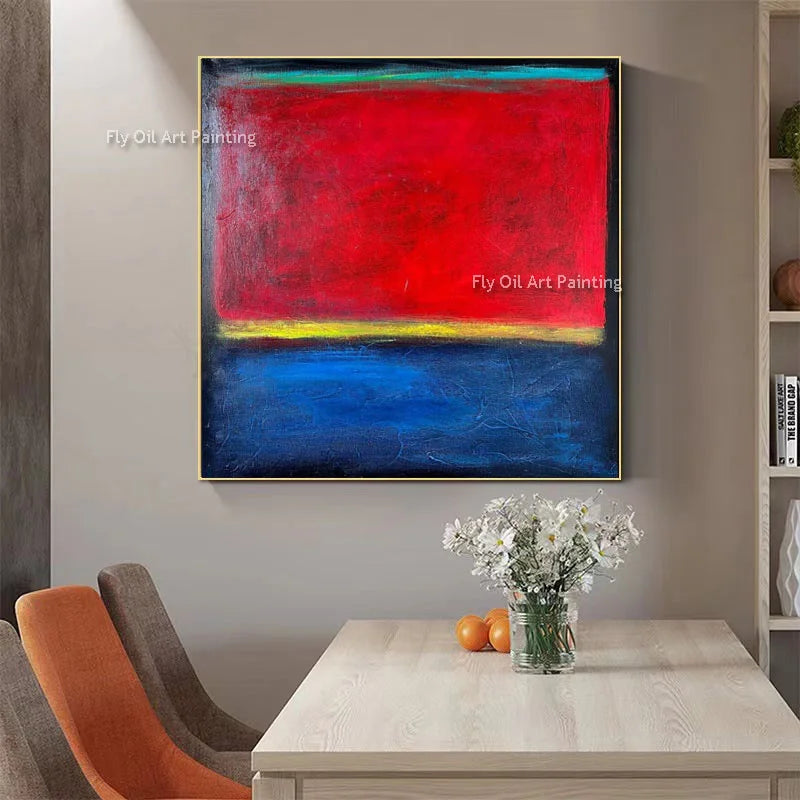 Mark Rothko Yellow Green Blue Purple Oil Painting On Canvas Handmade Expressionism Color Art Large Abstract Wall Art For Decor