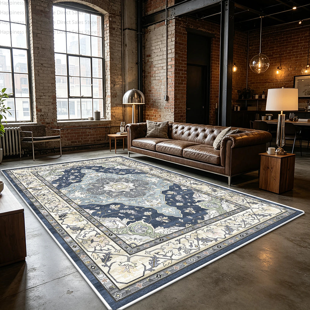 Retro Light Colored Living Room Persian Rug Bedroom Aesthetic Large Area Antiskid Washable Carpet Soft Fluffy Lounge Floor Mats