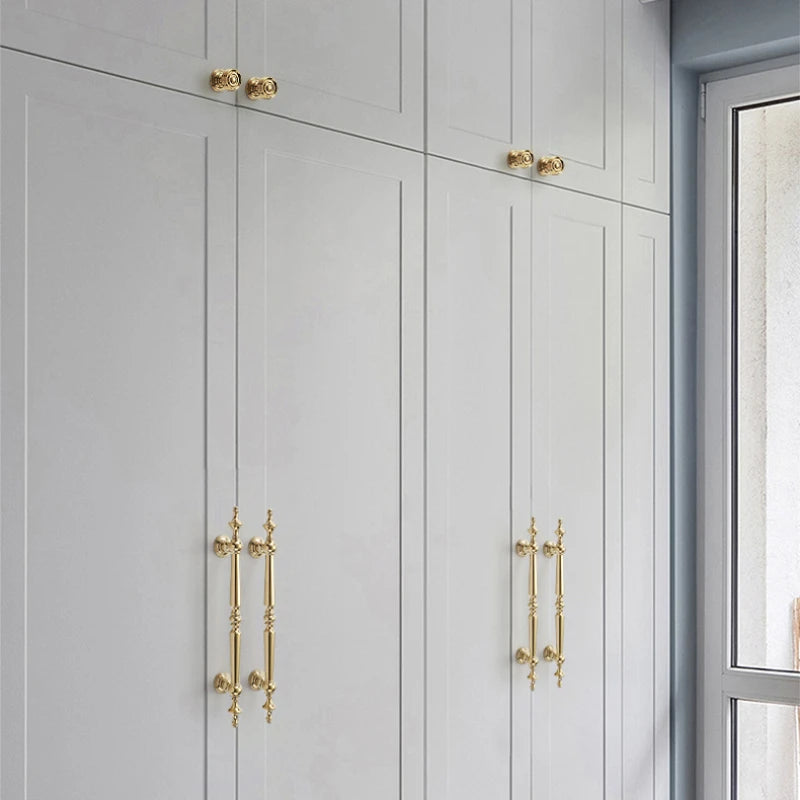 Bright Gold Luxury Solid Brass Handles for Cabinets and Drawers
