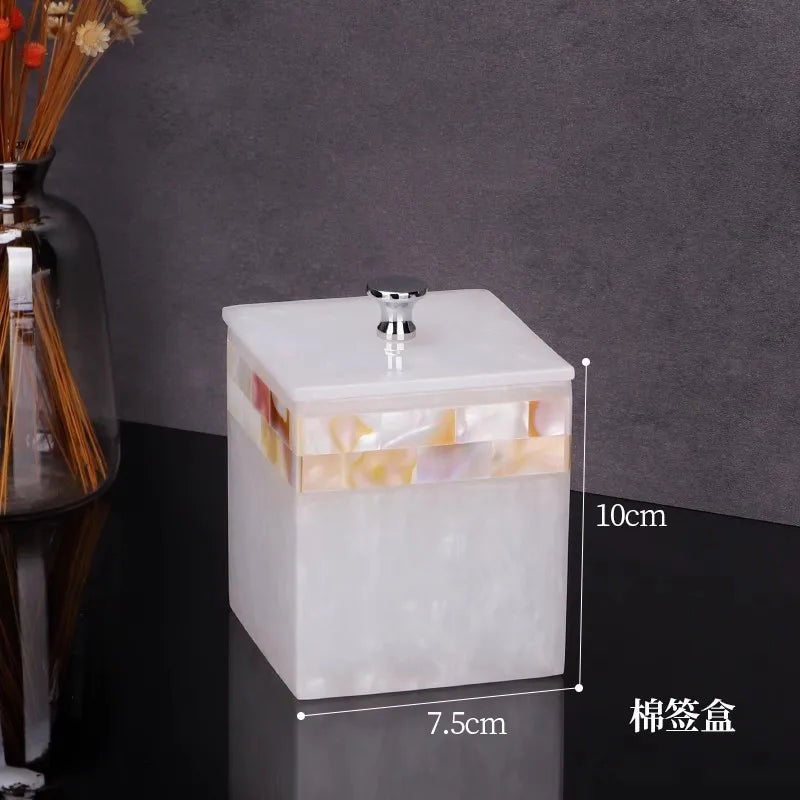 Natural Color Resin Toothbrush Set, Bathroom Accessories, Toilet Cup, 5 Piece Set