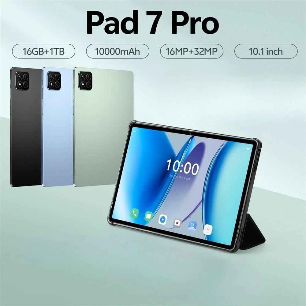 HOT Pad 7 Pro 22GB+2TB Global Version Original 5G Dual SIM Tablet Android 10000mAh Tablet PC 10.1" Upgraded Children's Kids Tab