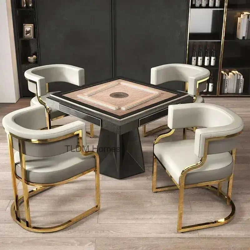 Luxury golden Dining Chairs, wrought Iron Backrest Armchair