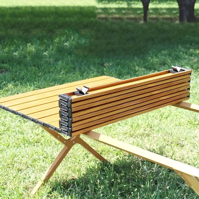 Folding Picnic Table,Portable 4ft Roll-Up Camping Table Egg Roll Table with Storage Bag for 4-6 People, Low Foldable Long Table