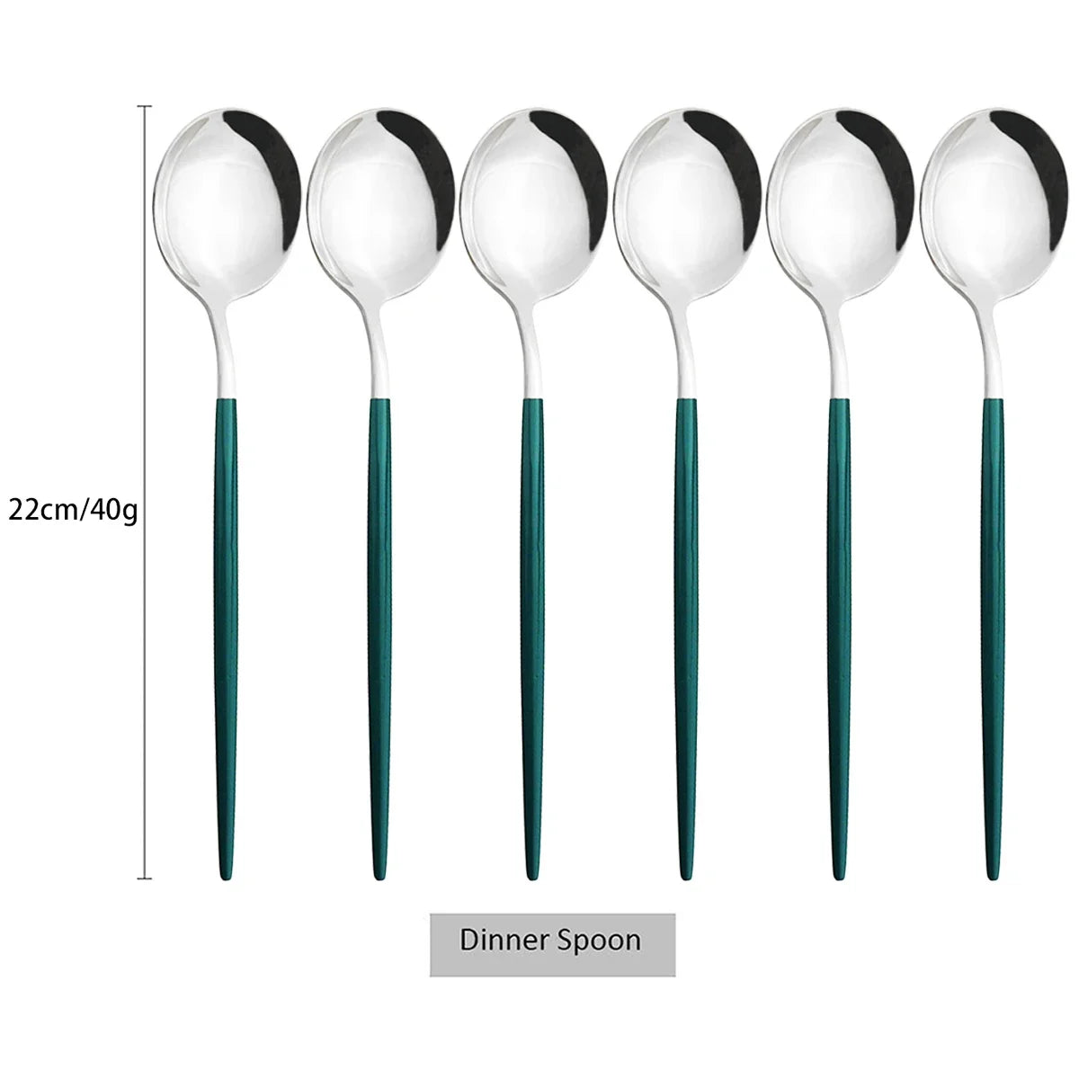 6Pcs Gold Ladle Spoon Dinnerware Western Stainless Steel Cutlery Set Dinner Spoon Soup Spoon Tableware Kitchen Silverware Set