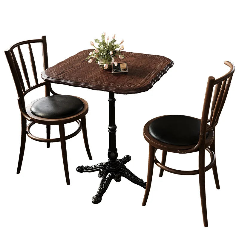 American Retro Cafe Solid Wood Table and Chair Combination Milk Tea Dessert Bakery Restaurant Commercial Dining Table and Chair