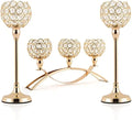 Gold 3-Arms Candle Holders Tealight Candlestick Candelabra Stand for Table Centerpieces Living Room Wedding Decor