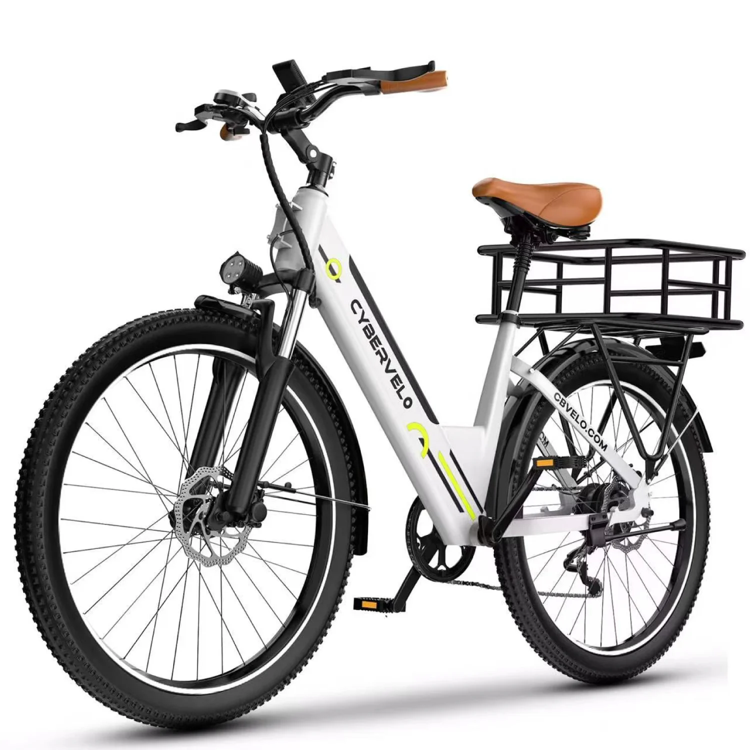 Cybervelo 1000W Peak 26" Electric Bike Adults 80Miles, Removable Battery, 7-Speed Ebike