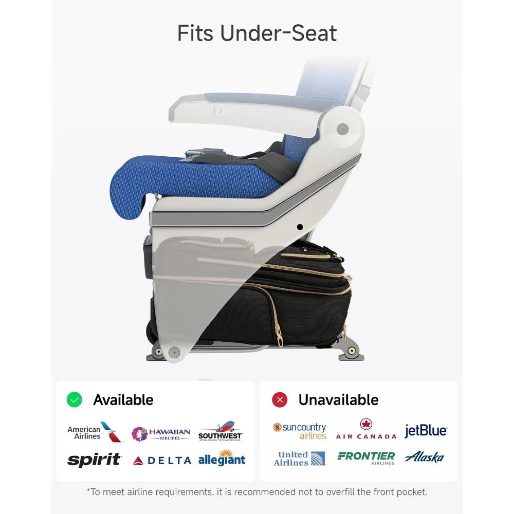 USA Stock Underseat Carry On Luggage with Wheels