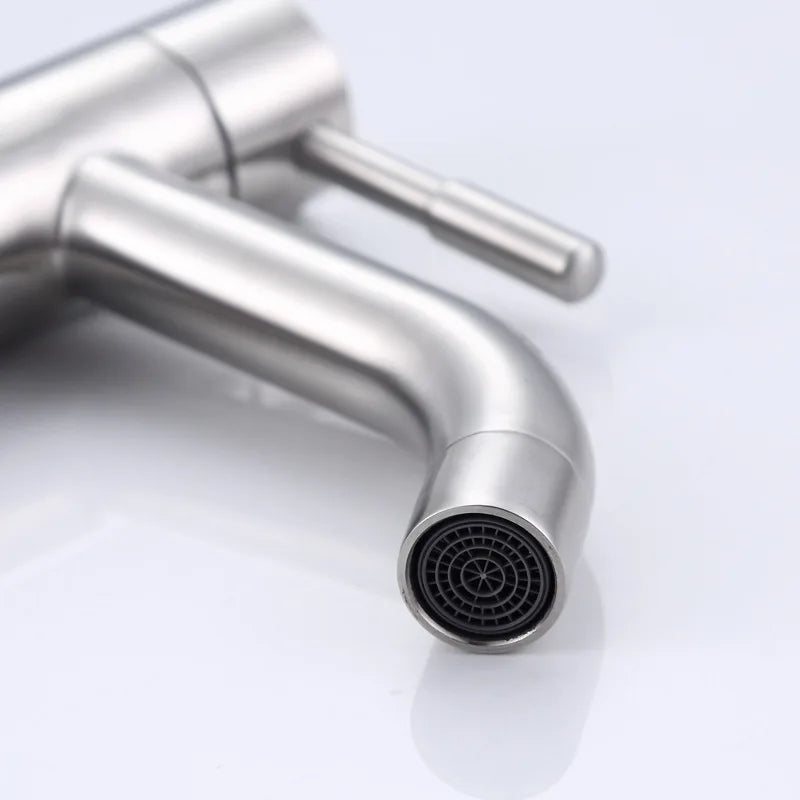 1/2Inch 304Stainless Steel Single Bathroom Basin Faucet