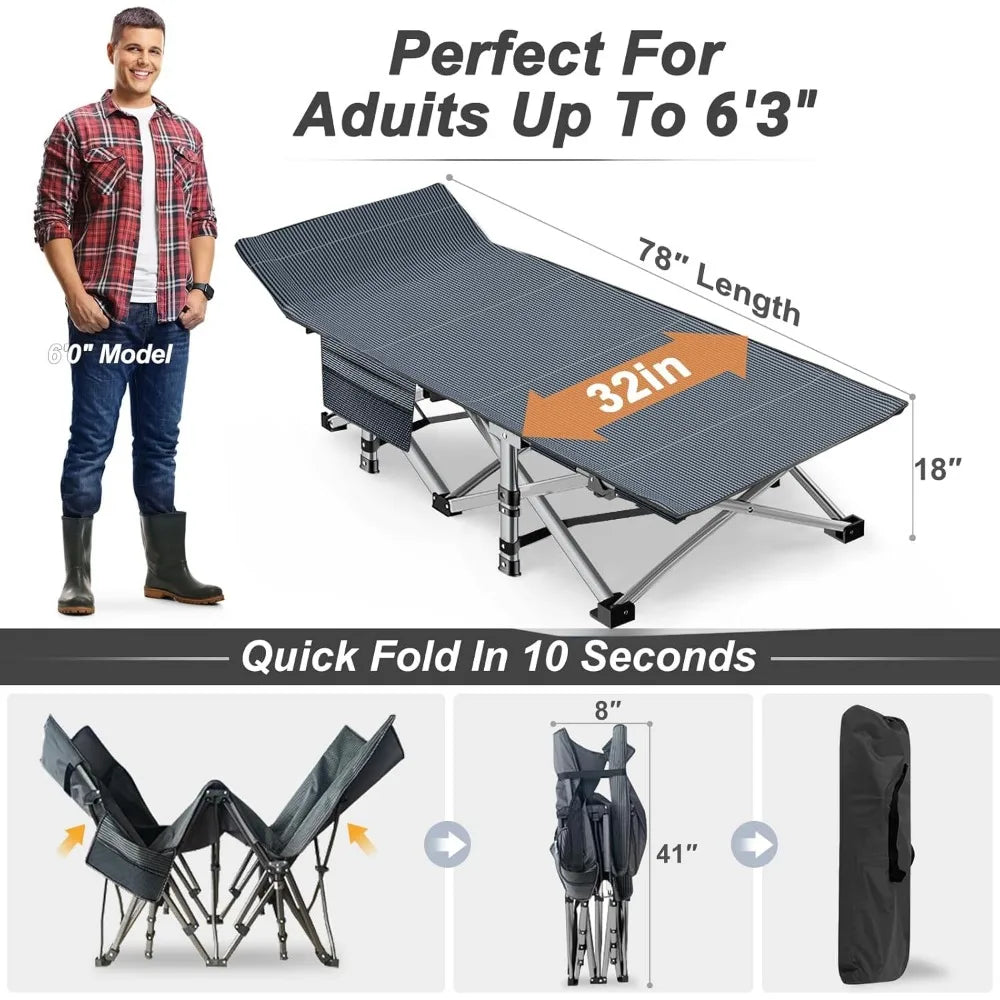 XXL Oversized Folding Camping Cot