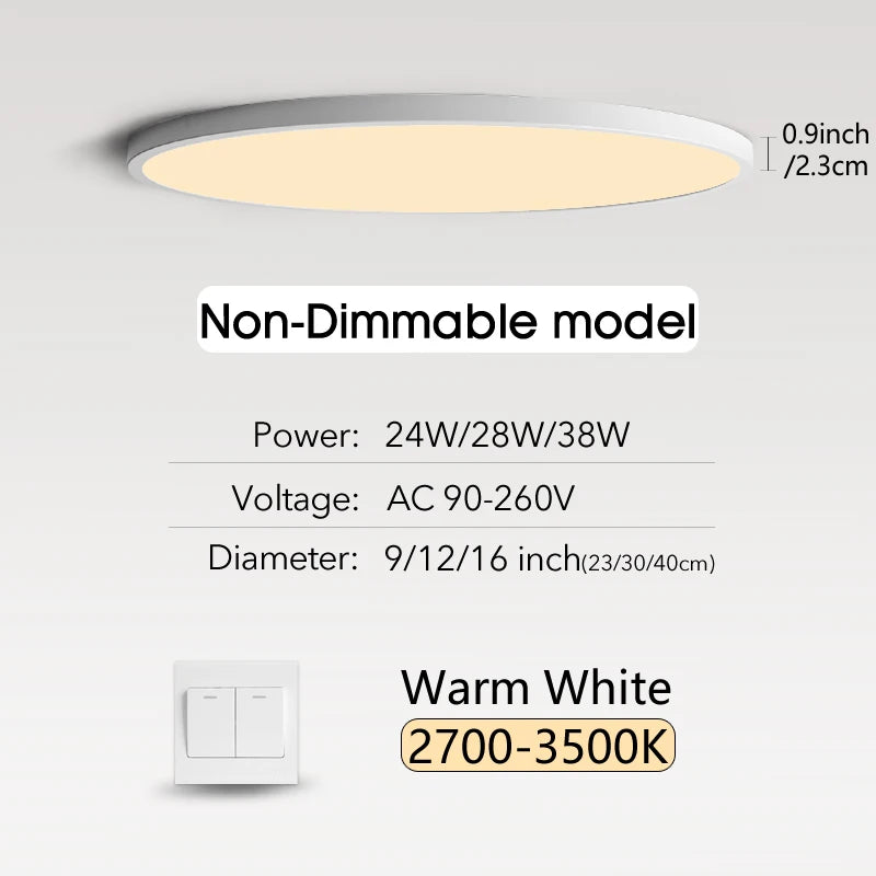 MARPOU 2cm Ultra-thin LED ceiling light