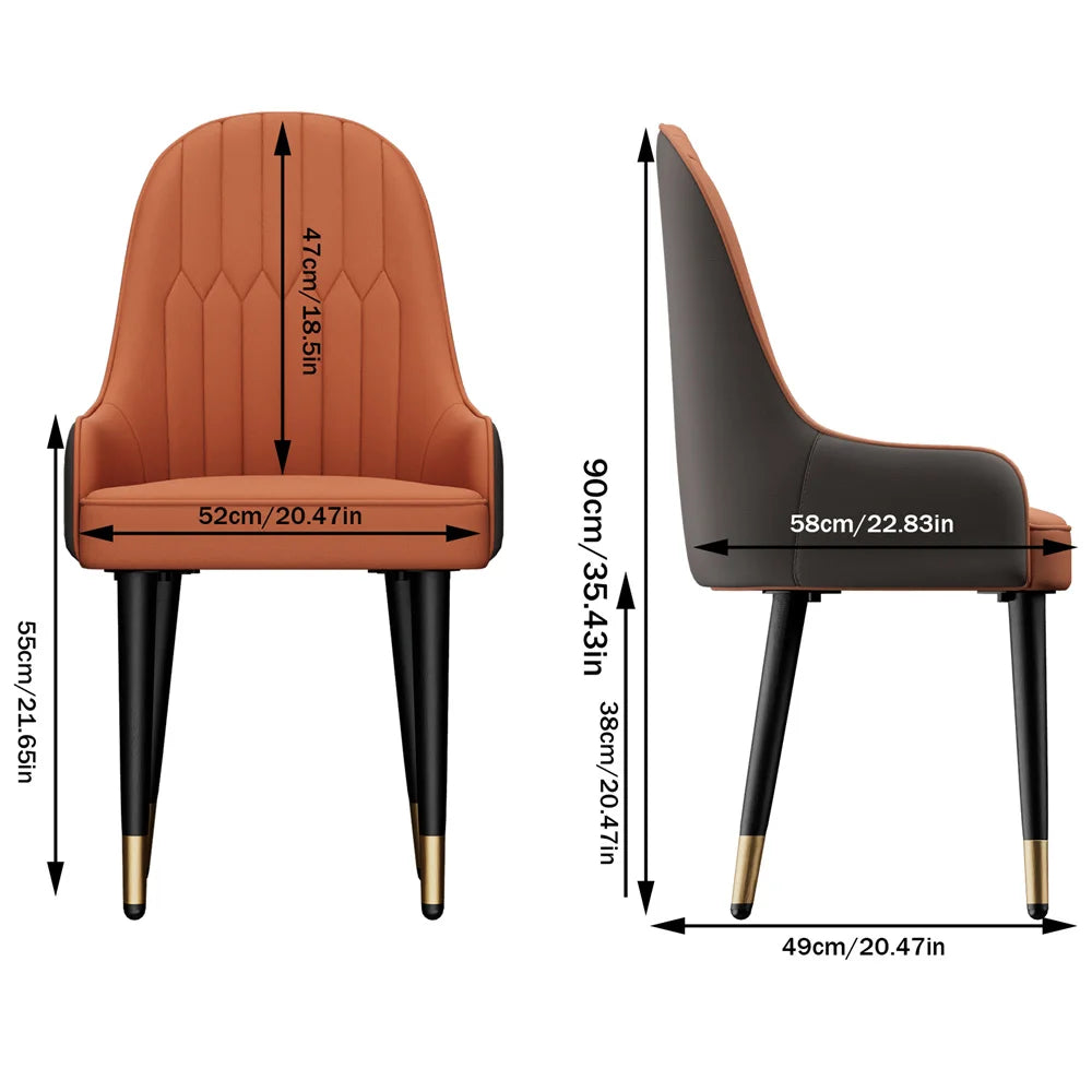 LUVODI Dining Chairs Set of 2 Luxury Microfiber Leather Leisure Chair with Lion Knocker Kitchen Table Chairs for Restaurant