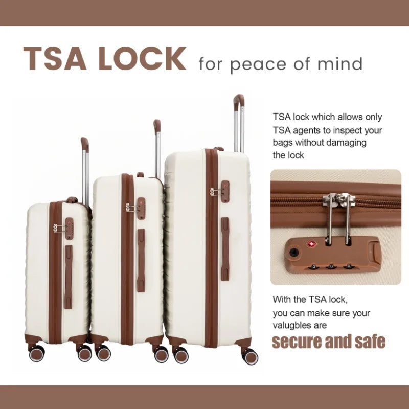 Luggage Sets 5 Piece, Suitcases with Double Spinner Wheels and TSA Lock, Hardcase 3 Set Luggage with Travel Duffle Bag