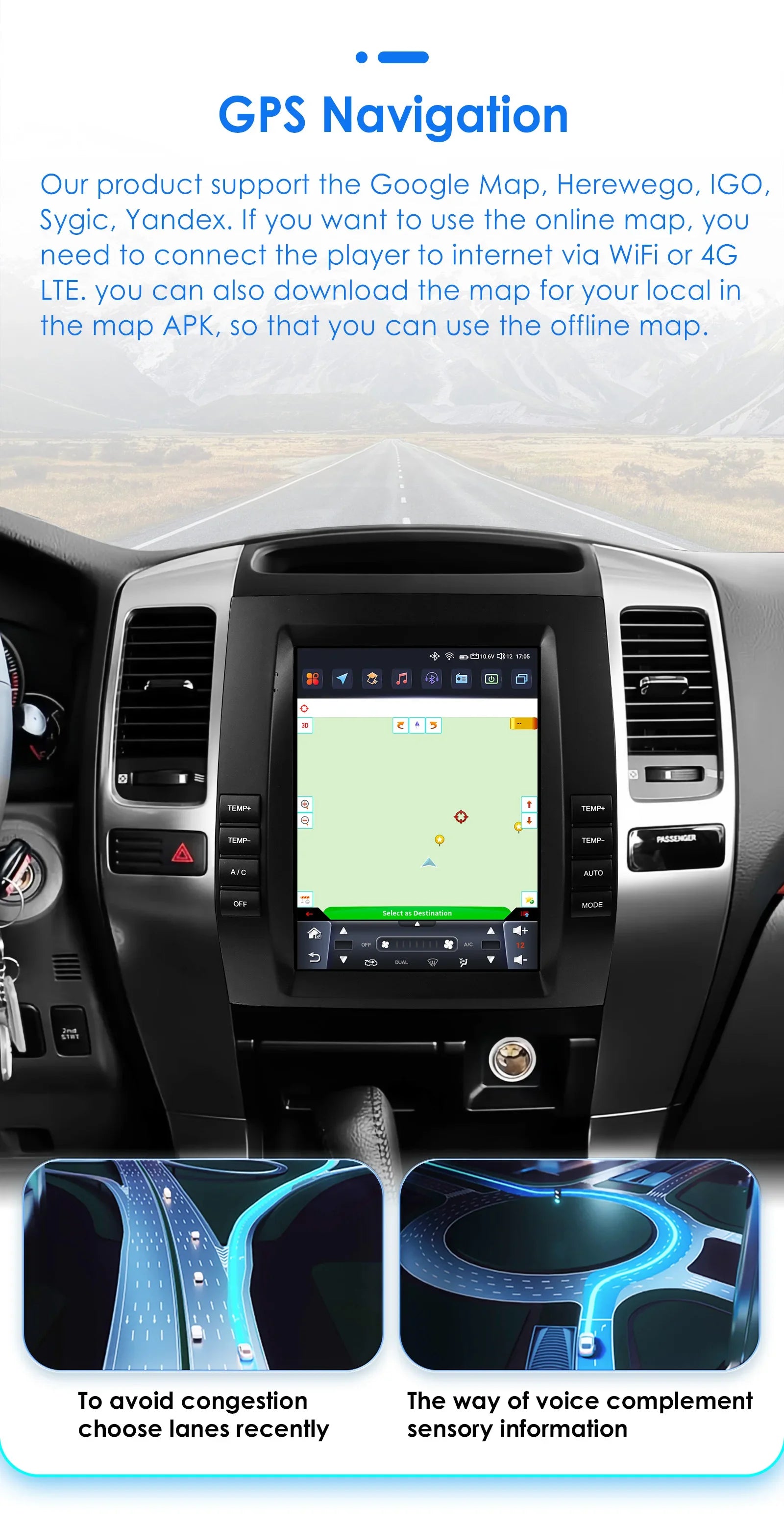 9.7"Carplay Android 13 Auto Car radio For Toyota Land Cruiser Prado 120 2002 - 2009 Lexus GX47 GPS Stereo 2din Multimedia player