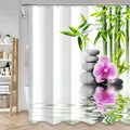 Green Bamboo Zen Shower Curtains Set