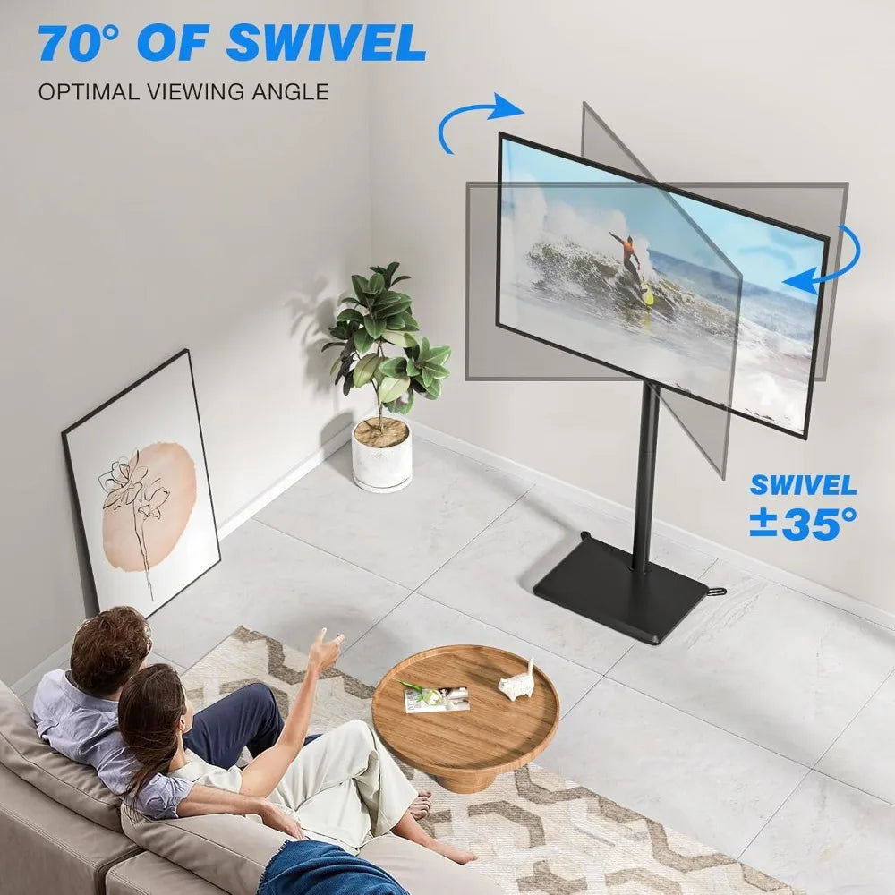 Height Adjustable Swivel Floor TV Stand for 32-60 inch TVs