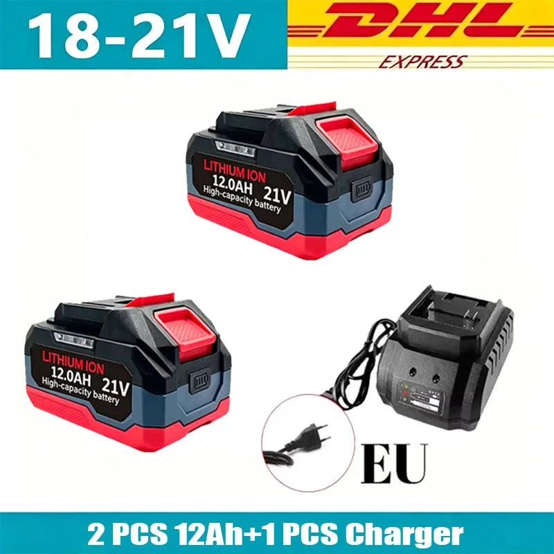 Rechargeable Li-Ion Batteries & Charger Suitable for Cordless Makita 18V/21V Power Tools